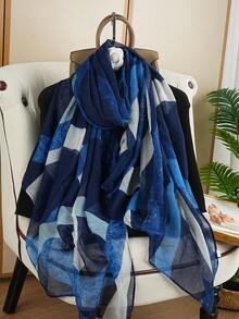 1 pièce Écharpe de luxe 80*180CM, écharpe de voyage polyvalente, châle/foulard imprimé à la mode pour femmes, toutes saisons - Multicolore - Voir 13