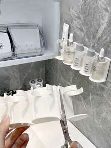 5/10/15pcs Multifunctional Space-Saving Adjustable Bracket - Wall-Mounted Storage Rack Suitable For Kitchen Spice Bottles And Bathroom Cosmetics - Mom's Daily Essential Ideal Mother's Day Gift - White - View 9