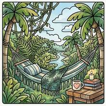 Tropical Coloring Pages, Summer Beach Island Coloring, Relaxing Coloring, Cute Numbered Coloring Book. The Book Contains Relaxing Beach Scenes, Vegetation, And Island-Themed Designs. The Lines Are Simple And Smooth, Making It Easy To Color. - 熱帶風情著色本 - 查看 7
