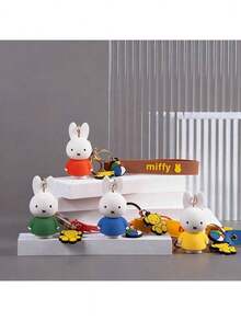 Miffy Classic Bruna Colorful Keychain Pendant, Iconic Rabbit Charm, Timeless And Simple Design, Solid Color, Durable PVC/Resin Material, Cute Bag And Car Key Accessory,Officially Licensed Collectible, The Perfect Gift For Miffy Fans - Red - View 5