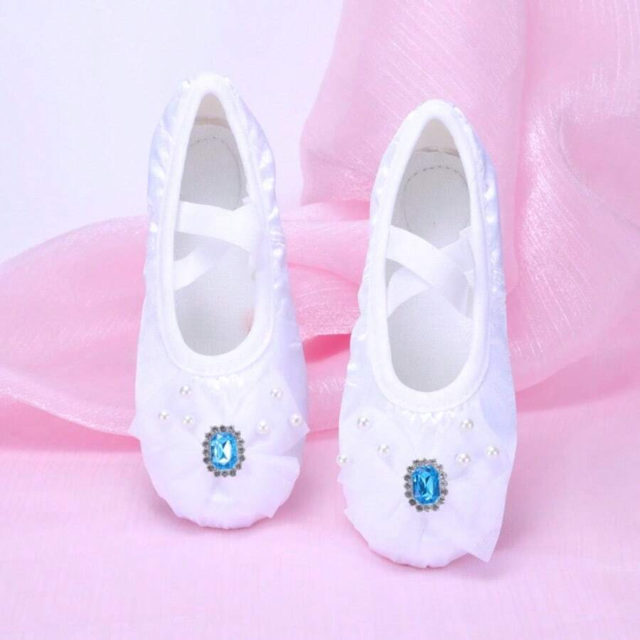 Zapatos de baile de suela blanda para niños, zapatos de ballet/yoga para actuaciones - Blanco - Ver 1