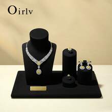 Oirlv 黑色珠寶展示道具套組，珠寶店展示櫃，項鍊耳環戒指珠寶架收納整理套組 - 黑色 - 查看 7