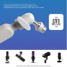 White Foldable Microphone Stand, Multifunctional Adjustable Metal Desktop Suspension Boom Mic Stand For Live Streaming - one-size - View 9