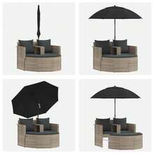 8-Piece Garden Sofa Set, Light Grey And Dark Grey, Synthetic Rattan - A - 查看 11