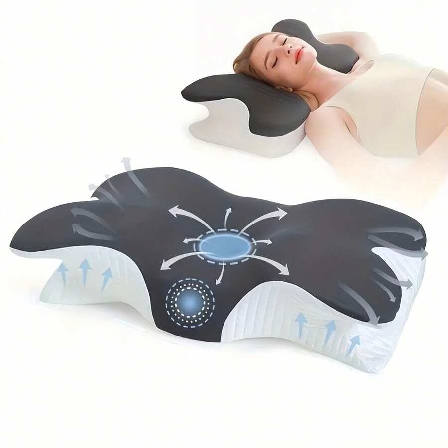 Ergonomic Memory Foam Butterfly Neck Pillow, Suitable For Side Sleepers, Back Sleepers, And Stomach Sleepers - Butterfly-shaped Memory Pillow - View 1