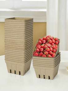 30/20/10/1pc Berry Basket, Small Molded Produce Basket, Suitable For Strawberry, Blueberry, Raspberry, Vegetable Display, Farmers Market, Supermarket, Picking Berry Container - Multicolor - View 4