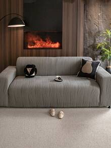 1pc Solid Color Stretch Sofa Cover, Minimalist Pet-Friendly Anti-Slip Anti-Dirty Anti-Scratch, Suitable For All Seasons, Machine Washable, For Living Room Bedroom Office Single/2/3/4-Seater Sofa - Dark Grey - View 3
