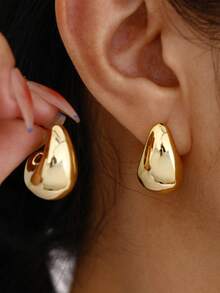 1 Pair Minimalist Water Drop Bead Earrings, Elegant European And American Style Earrings - Multicolor - View 1