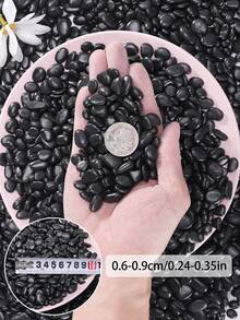 黑色拋光裝飾鵝卵石，適用於花園與居家裝飾石 - 0.12-0.79 英吋拋光石，適用於室內植物、花瓶、戶外花盆、水族箱、魚缸及節日裝飾 - 彩色 - 查看 22