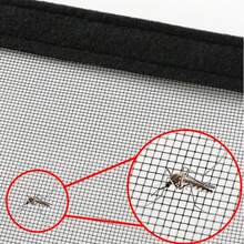 1 Buah Tirai Jendela Ritsleting Hitam, Layar Anti Nyamuk Perekat Sendiri, Ukuran Dapat Disesuaikan Tersedia untuk Perlindungan Rumah - A - View 10