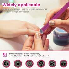 【多圖案美甲印章筆】大尺寸美甲印章筆套組｜花卉與蝴蝶設計印花工具｜3秒快速創作出花卉圖案－適合初學者與專業美甲師（隨機圖案），美甲用品，美甲技術用品 - 彩色 - 查看 8