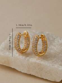 1 Paio di Orecchini a Perno in Rame Vintage Moda Personalizzati Eleganti Geometrici Orecchini a Cerchio Orecchini Pendenti Adatti per Ragazze Adolescenti Uso Quotidiano Vacanze Feste - Dorato - Visualizzare 4