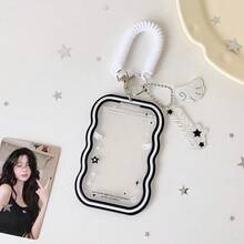 1 pieza Soporte de tarjeta acrílico con alas de ángel de 3 pulgadas, funda de exhibición de tarjeta de foto de ídolo para niñas, protector de marco de foto para estudiantes - Rectángulo - Ver 10
