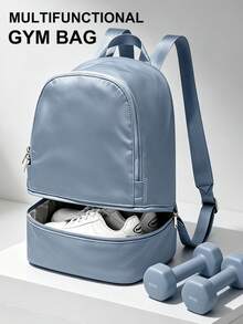 Student Backpack With Separate Shoe Compartment, Lightweight Travel Backpack Suitable For Work, Fitness, Daily Use, Casual Backpack With Hidden Pocket And Large Main Compartment, Perfect For Weekend Trips, Sports, Commuting And Daily Use, Large Capacity Student Bookbag With Multiple Pockets For High School And College Students, Fits 14-15.6 Inch Laptop, With Shoe Compartment Divider, Adjustable Shoulder Straps, Airline Approved Carry-On Backpack, Essential Backpack For Outdoor Commuting, Learning And Travel - Multicolor - View 8
