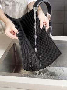 1pc Drainage Mat And Drying Mat, Non-Slip Silicone Kitchen Mat With Drainage Groove, Heat Insulation Mat, Dining Table Mat, Dish Rack Mat, Quick Dry Mat Suitable For Pots And Pans, Durable Countertop Protective Mat - Multicolor - View 2