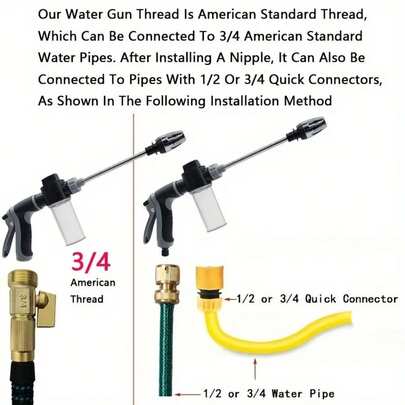 High Pressure Car Wash Water Gun, RV External Cleaning, Foam Cordless Cleaning, Garden Water Hose Nozzle, Garden Shower,