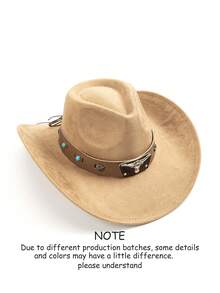 1pc Women's Faux Suede Felt Hat, Rivet Leather Belt Decoration Hat Band, Casual, Daily Wear - Top Hat 1 - View 15