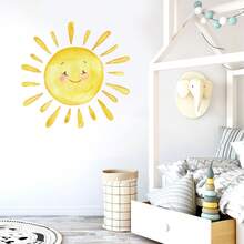 Cartoon Painted Sun Wall Sticker, Self-Adhesive Decor For Children's Bedroom, Entryway, Home Background - A - View 2