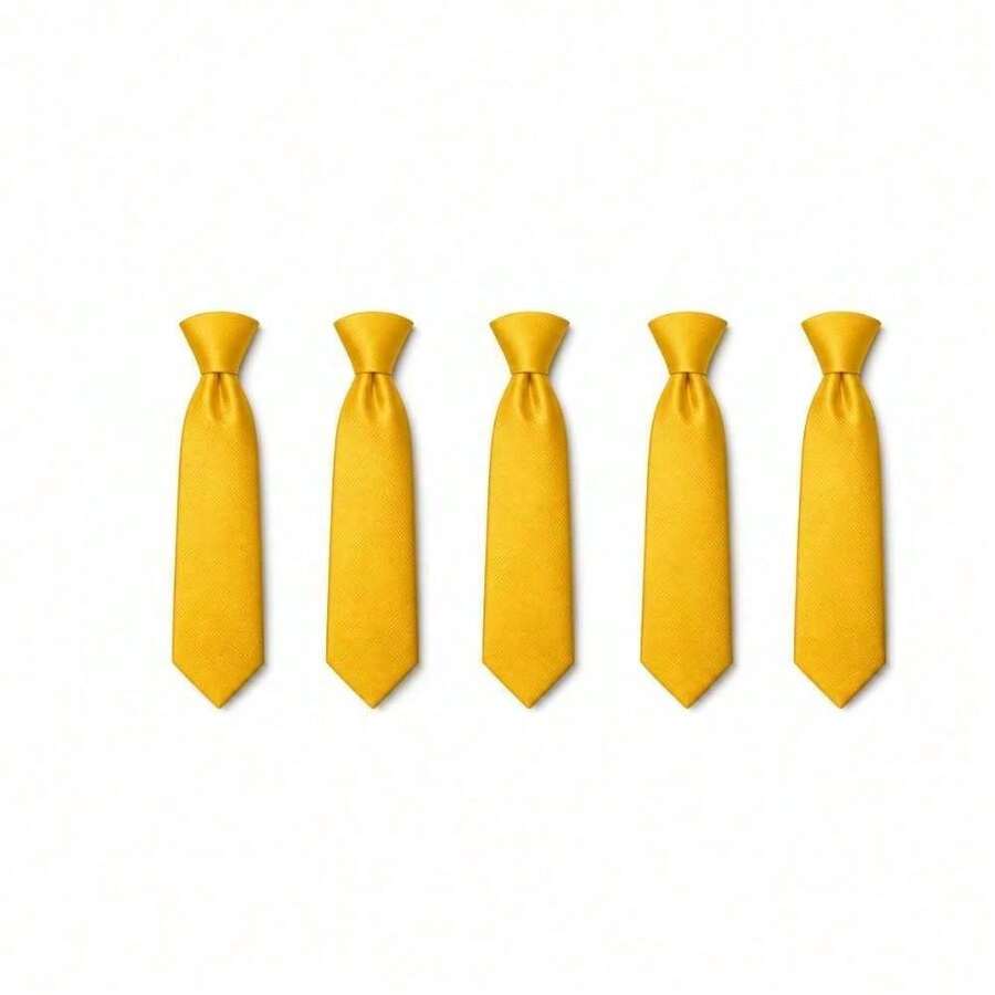 Set Of 5 Light Gray Formal Ties For Groomsmen, Weddings, Events, And Conferences - Amarillo - Ver 1