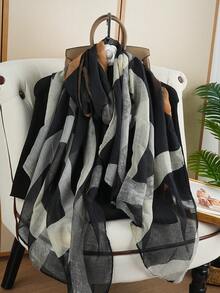 1 pièce Écharpe de luxe 80*180CM, écharpe de voyage polyvalente, châle/foulard imprimé à la mode pour femmes, toutes saisons - Multicolore - Voir 10