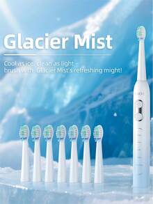 YUNCHI Bàn chải đánh răng điện Cloud Sonic, sạc được, chống nước, kèm 8 đầu bàn chải, sạc USB, quà tặng cho cặp đôi. - Nhiều màu - Xem 13