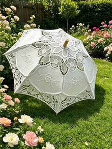 1pc Women's Fashionable Elegant Lace Parasol - Lace Umbrella - Suitable for One Person - View 8