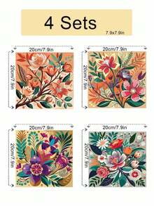 1Pc/4Pcs Intricate Flowers Theme DIY Oil Painting By Numbers Painting Crafts Adult Home Decoration Holiday Gifts - Sets - View 7