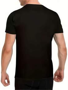 Men's Five-Pointed Star Pattern Summer Casual Short-Sleeved T-Shirt - Black - View 2