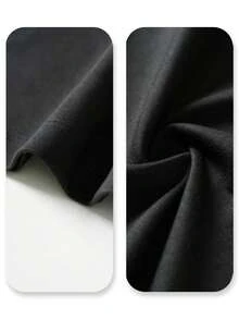 Camiseta casual infantil con estampado gráfico, tejido de calidad, cuello redondo, corte holgado, cómoda, estilo adorable, a la moda, estampado a doble cara. - Negro - Ver 6