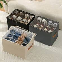 1pc Foldable Oxford Cloth Shoe Storage Box With Lid Dust-Proof Storage Bin For Shoes Clothes Accessories Multi-Functional Home Organization Solution Container Closet Wardrobe Organizer Cabinet Stackable Space Saving Bedroom Living Room - View 4