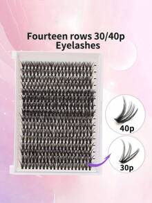 D Curled Segmented False Eyelashes With 320 Clusters, Large Capacity 30-100P, Beginner Friendly Simulated Thick Grafting Eyelashes - View 4
