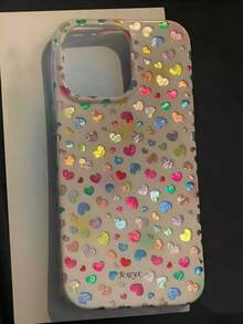 Heart Elements Fashion Phone Case Cute Heart Pattern Fashion Phone Case Full-Screen Colorful Heart Gradient Tie Dye Pattern Compatible With Iphone 17 Pro Max, 17 Pro, 16 Pro Max, 16, 17, 15, 14 Plus, 13, 12 Pro Max, 11, Adorable Y2K Shiny Foil Texture Soft IMD Protective Back Cover Spring Gift Party - Multicolor - View 6