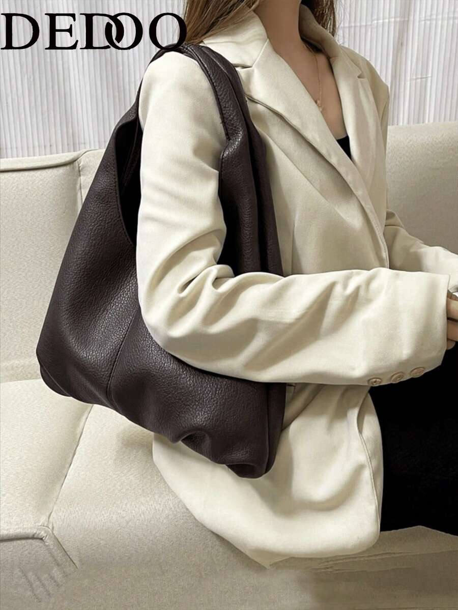Dedoo 1 pièce Sac à main de tous les jours en PU de couleur unie personnalisé, sac fourre-tout minimaliste, sac à épaule, sac sous le bras avec pochette enveloppe modulaire et porte-monnaie