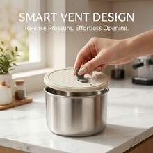304 Stainless Steel Food Container, Stackable Refrigerator Sealed Fresh-Keeping Box, Fruit And Vegetable Meat Storage Box With Lid, Large Capacity Food Preservation Box, Suitable For Kitchen Food Storage And Organization - Multicolor - View 9