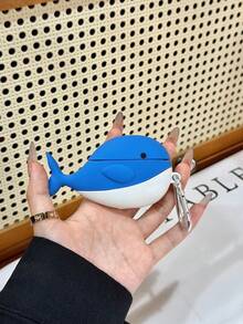 1pc Cute 3D Whale Shaped Earphone Protective Case, Soft Silicone Full Coverage Anti-Fall Anti-Scratch Durable Girly Creative Accessory With Hanging Hook - Multicolor - View 4