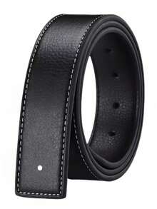 Men's Premium PU Belt, 3.3cm Wide - Fashionable, With Gold Alloy Buckle, Reversible - Classic Letter Design, Suitable For Formal And Casual Wear - Multicolor - View 15