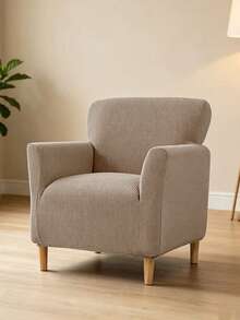 1 cái vỏ bọc sofa đơn nhỏ vân vỏ ngô, trang trí nhà cửa, vỏ bọc sofa dùng cho mọi mùa, che phủ toàn bộ sofa, chống bụi, phù hợp cho phòng ngủ và phòng làm việc, trang trí Giáng sinh - Cà phê màu be - Xem 1