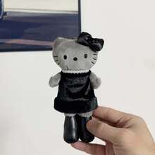 1個 Hello Kitty 可愛長腿黑灰色天使惡魔長腿貓咪銀色絨毛娃娃包飾包飾配件禮物 - 彩色 - 查看 15