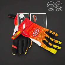 1 Pair ROXF Colorblock Printed Full Finger Cycling Gloves, Non-Slip Breathable, Touchscreen Compatible, Suitable For Cycling, Off-Road, BMX, Skateboarding And Other Sports - Orange - View 4