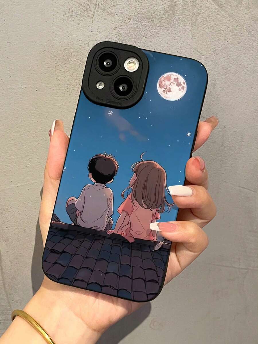 1個黑色星空屋頂情侶極簡防震TPU手機殼,適用於Apple 17, 16, 15, 14, 13, 12, 11 Pro Max, Air及系列 - 彩色 - 查看 1