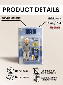 1PC Father's Day Acrylic Plaque, "The Man The Myth The Legend" #1 Limited Edition, Upload Photo For Custom Rendering, Personalized Name & Background, 2D Flat Desk Decor For Dad - As Shown - View 5