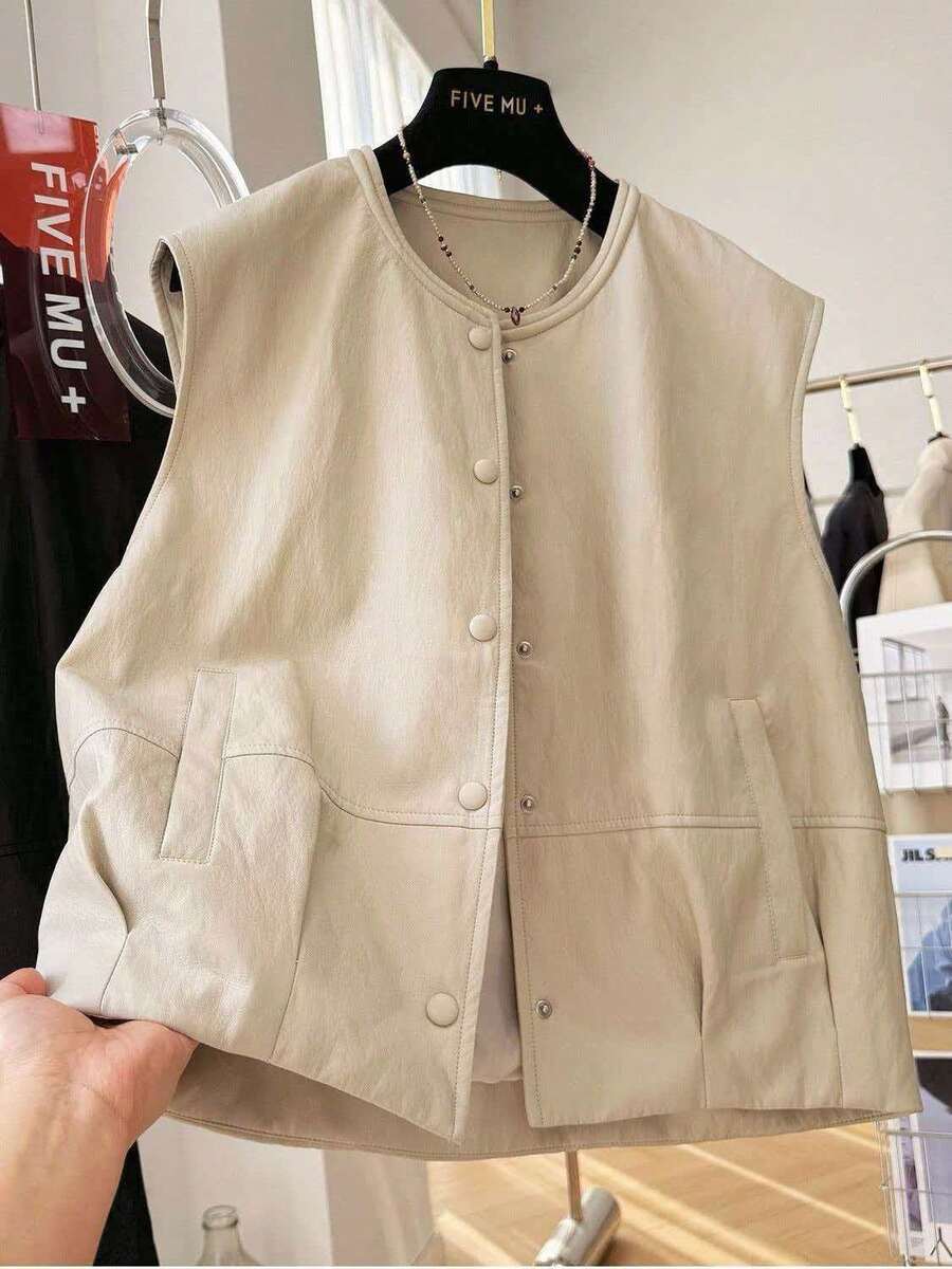 2026 Spring/Autumn New High-End Stylish PU Leather Vest For Women ...