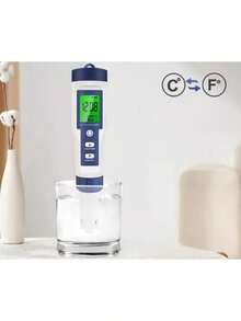 Comprobador Digital 5 En 1 De Ph ec tds temp. salinidad Medidor de Calidad del Agua Probador de Medidor PH EC Temperatura TDS Salinidad - como en la imagen - Ver 6
