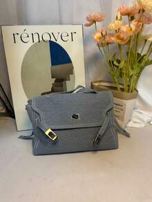 Fashionable Minimalist Versatile Shoulder Bag, Large Capacity Commuter Crossbody Bag For Women - Blue - View 2