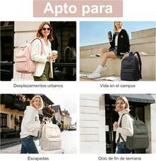 Mochilas De Ocio Para Hombres Y Mujeres, Bolsos De Hombro SóLidos Ligeros, Impermeables, Almacenamiento De Gran Capacidad, Adecuados Para Escuelas, Viajes, Negocios - Rosa - Ver 7