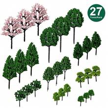 20/25/27入/袋 4-12CM 混裝人造微型植物樹組 DIY 景觀模型場景假樹景觀配件 - As photos - 查看 16