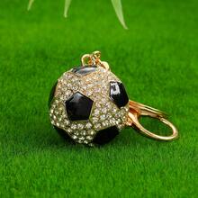 1pc Cross-Border New Style Full Rhinestone World Cup Football Keychain Personalized Fashion Fan Pendant Exquisite Car Bag Charm Car Pendant Football Casual Zinc Alloy Keychain Summer - Multicolor - View 11