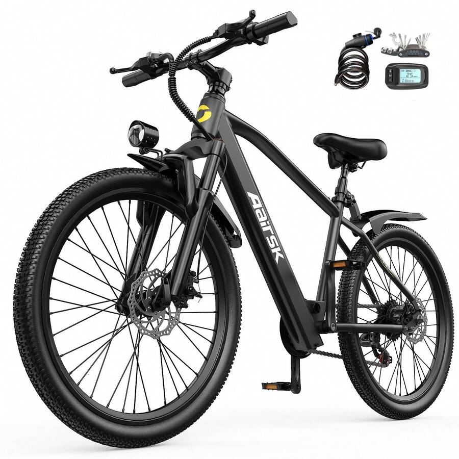 Adult Electric Bicycle, 36V 15AH Battery, 500W Motor, 24-Inch Tires, Mudguards And Gift Bag Included. - 黑色pro - 查看 1