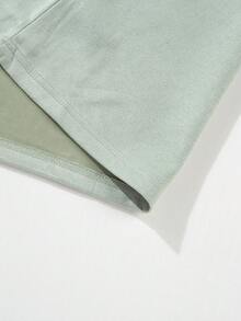 Men's Fashionable Casual Suede Crew Neck Short Sleeve T-Shirt - Mint Green - View 5