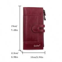 New Arrival Long Wallet, Fashion Minimalist Magnetic Closure Wallet, Multi-Card Slots Zipper Clutch Coin Purse - Multicolor - View 4